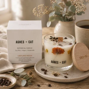 Agnes + Cat Botanical Soy Wax Candle - Lakeland Mocha
