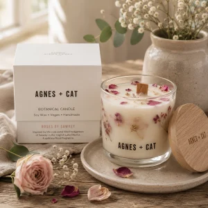 Agnes + Cat Botanical Soy Wax Candle - Roses of Sawrey
