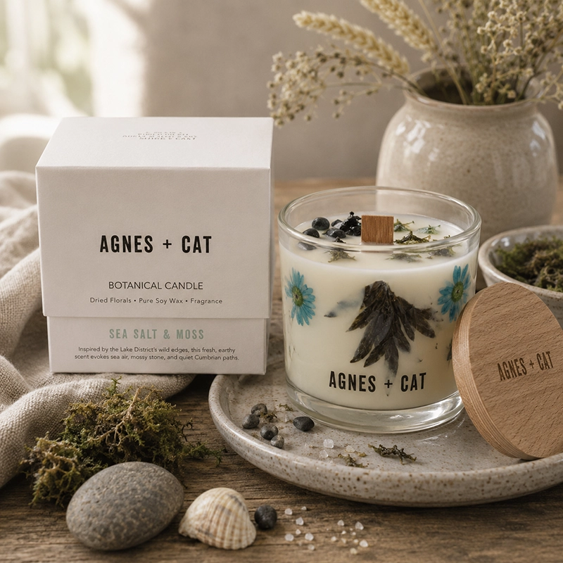 Botanical Soy Wax Candle – Sea salt and Moss | Agnes + Cat