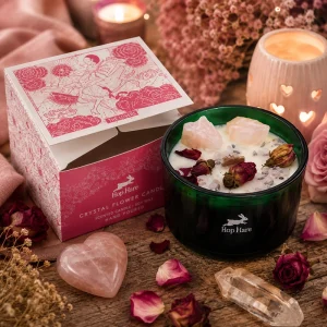 Hop Hare Crystal Magic Flower Candle - The Lovers