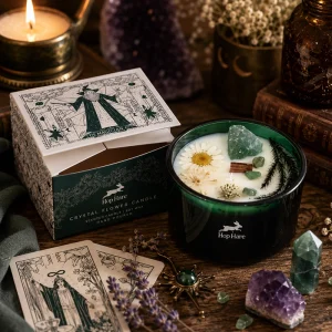 Hop Hare Crystal Magic Flower Candle - The Magician