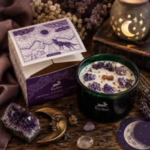 Hop Hare Crystal Magic Flower Candle – The Moon