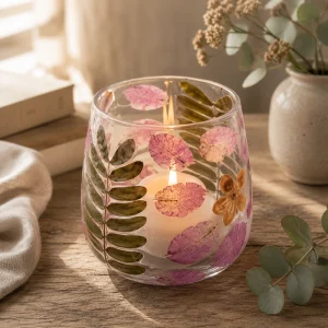 Natural Floral Glass - Vase Candle Holder - Primavera