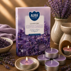 Set of 6 Scented Tealights - Lavender