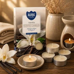 Set of 6 Scented Tealights – Vanilla