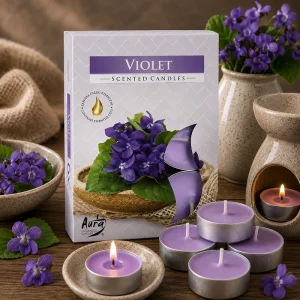 Set of 6 Scented Tealights - Violet