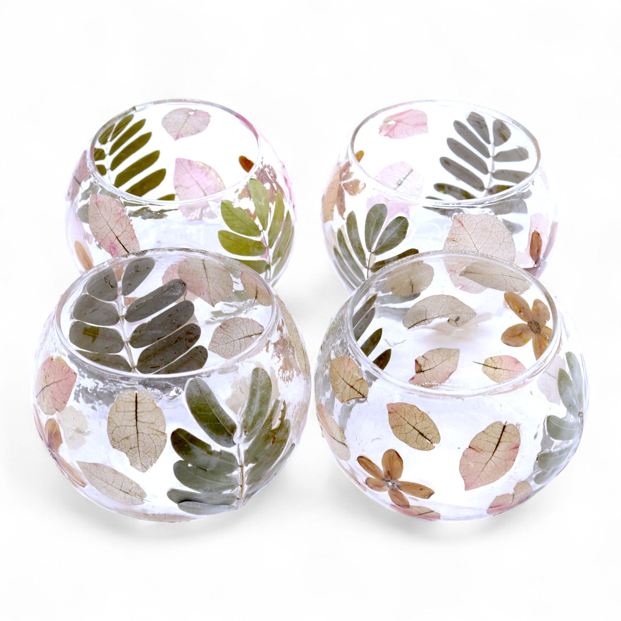 Natural Floral Glass - Bowl Candle Holder - Primavera - (8x10cm) - Image 8