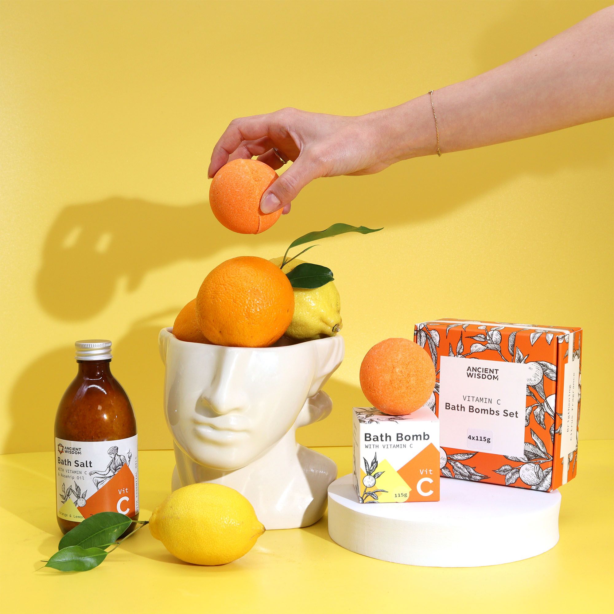Set of 4 Vitamin C Bath Bombs – Aromatherapy Quartet - Image 5