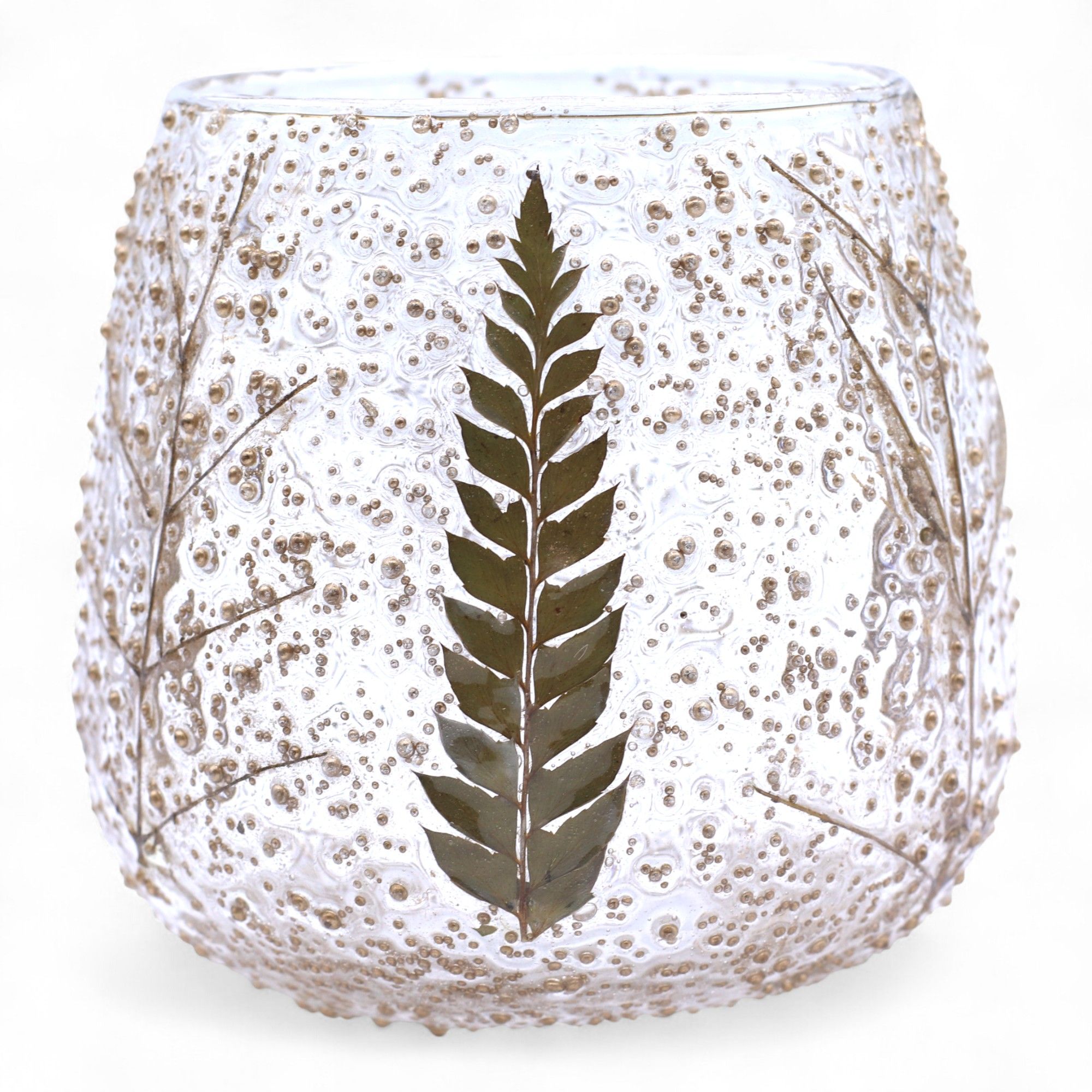 Natural Floral Glass - Straight Candle Holder - Pino - (10x9cm) - Image 6