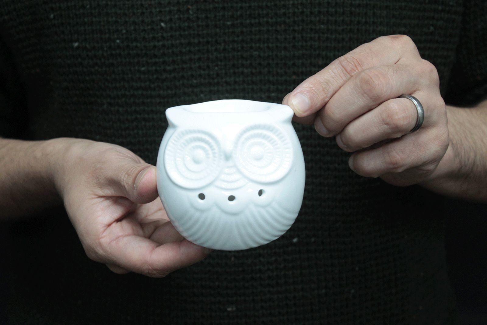 Classic White Oil Burner - Short Owl - Image 2