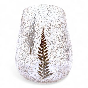 Natural Floral Glass - Large Bowl Candle Holder - Pino - (15x12cm)