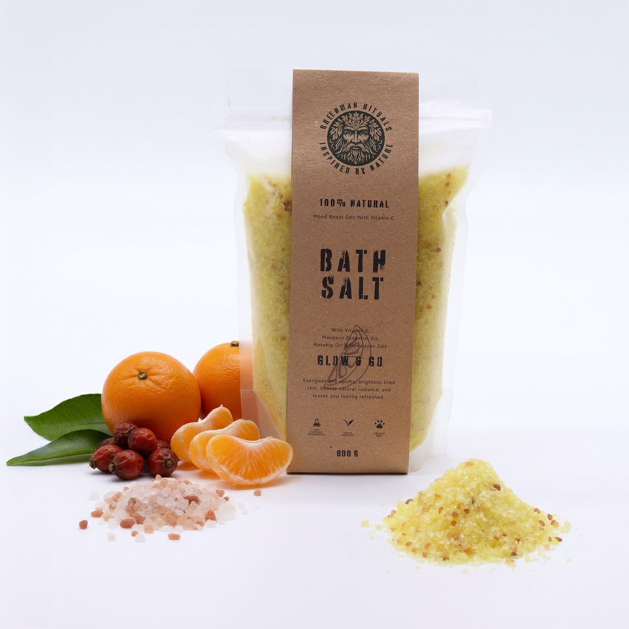 Greenman Rituals Vitamin C & Mandarin Epsom Bath Salt – Glow & Go - Image 4