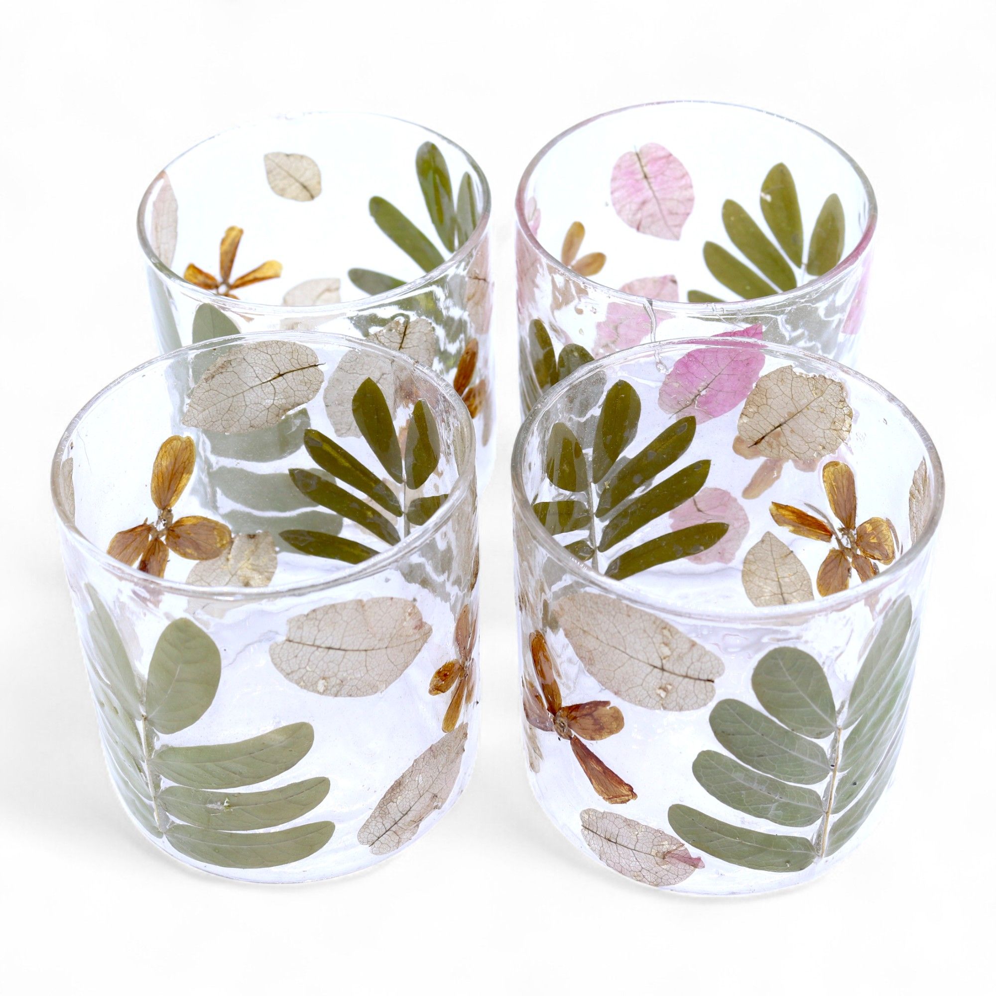 Natural Floral Glass - Straight Candle Holder - Primavera - (8x8cm) - Image 7