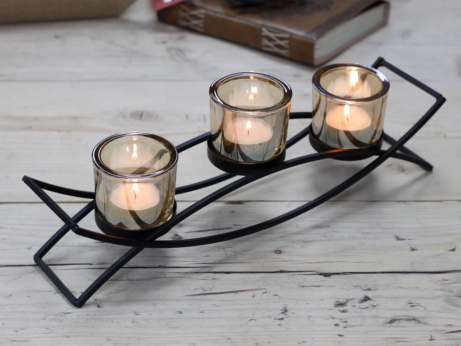 Centrepiece Iron Votive Candle Holder - 3 Cup Silhouette - Image 3