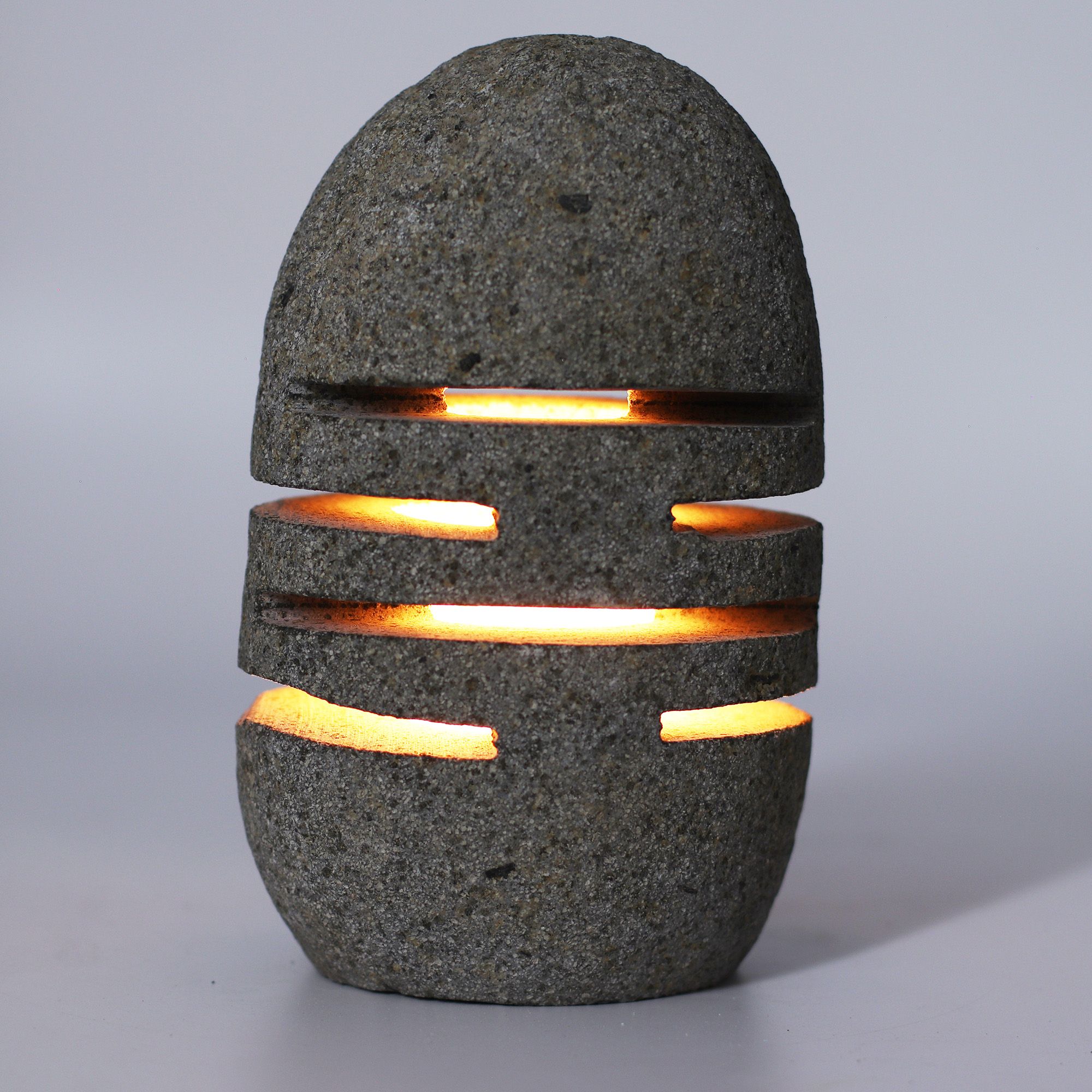 Natural Riverstone Candle Holder - Standing Stone Cut - Image 3