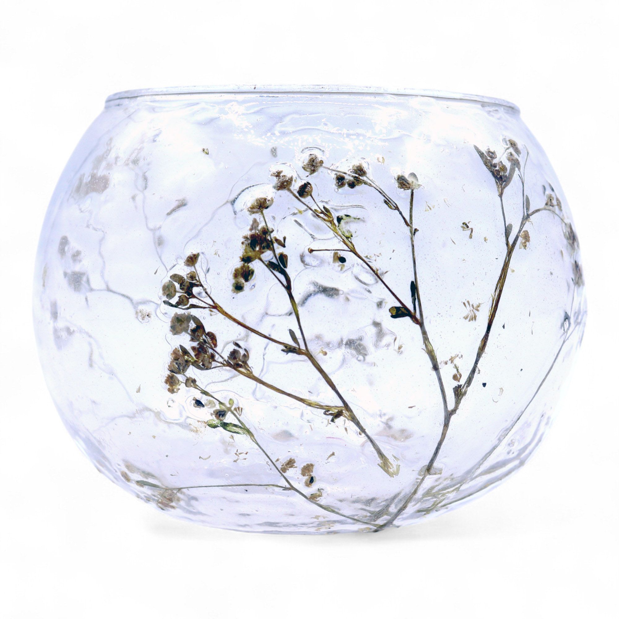 Natural Floral Glass - Bowl Candle Holder - Margarita - (8x10cm) - Image 12