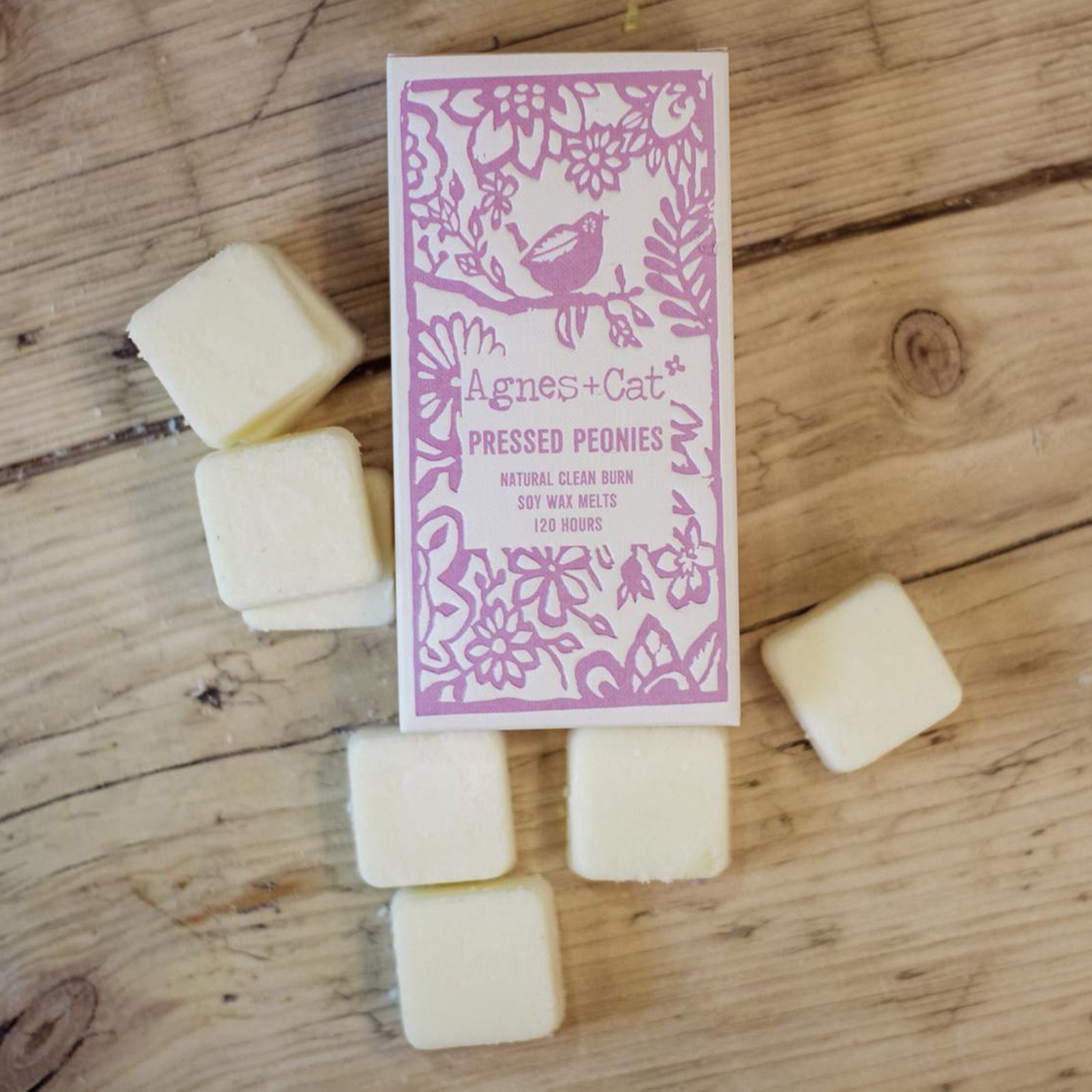 Agnes + Cat Box of 8 Wax Melts - Pressed Peonies - Image 3