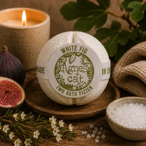 White Fig Luxury Bath Fizzer – Handmade Bath Bomb by Agnes + Cat